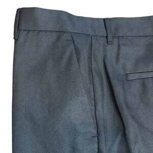 Perry Ellis Men's Textured Black Slim Fit Flat Front Pants Size 36